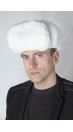 White rex rabbit fur hat Russian style